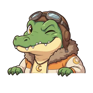 Kartın köşesinden bakan Croco